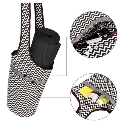 Yoga Mat Carrying Tote Bag with Large Pockets